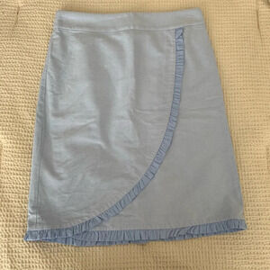 JCREW factory frill hem skirt baby blue size 2